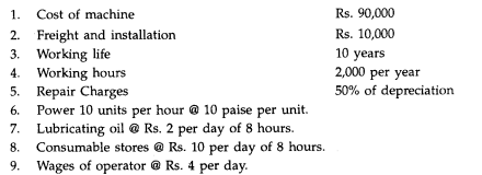 Work out the machine hour rate for the following machine whose scrap value is nil: