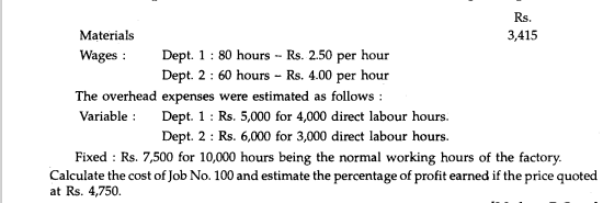 The following direct costs were incurred on Job No. 100 of an engineering works: