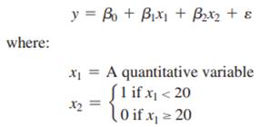 Consider the following regression model: The following estimated regression equation was obtained...-1