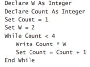 True or false? The counter can be any real number. What numbers will be displayed when a code...-2