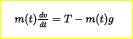 A rocketâ€™s mass decreases as it burns fuel. The equation of motion for a rocket in vertical flight...