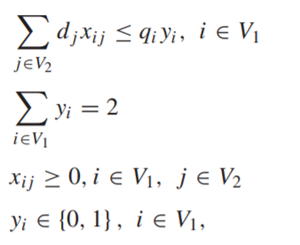 Consider the following SCSE discrete location problem:-2