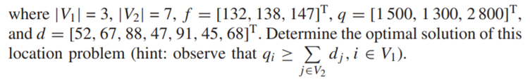 Consider the following SCSE discrete location problem:-3