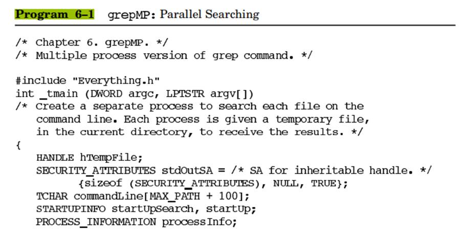 Extend Program 6–1 ( ) so that it accepts command line options and not just the pattern.-1