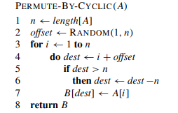 Professor Armstrong suggests the following procedure for generating a uniform random permutation:...