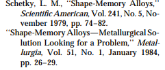 After consultation of one of the following references, describe the shape memory effect, and then...