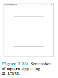 Continue the previous experiment, replacing GL POINTS with GL LINES, GL LINE STRIP and, finally, GL...-1