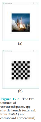 Run texturedSquare.cpp, which loads an external image of a shuttle launch as one texture and...