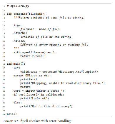 Modify Example 3.7 to inform the user and stop if the list of valid words from the dictionary is...