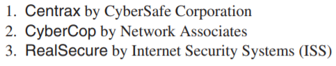 The following are commercial hybrid (i.e., with both network-based and host-based detection) IDS...