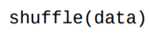 Write a function that shuffles the items in the list named data in place, without using the shuffle...-1