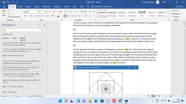 Draw a set of concentric pairs of squares, each consisting of a square with horizontal and vertical...