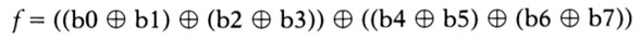 Given eight input data bits denoted bO, bl, b2, b3, b4, bS, b6, and b7, use seven EOR gates to...