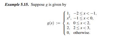 Let g be as in Example 5.15. Find the cdf and density of Y = g(X) if (a) X ~ uniform[-1,1]; (b) X ~...