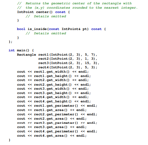 Consider the following C++ code: (a) What does the program print? (b) With regard to a Rectangle...-2