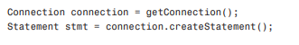 The program uses the getConnection() method in the sample program to get the connection. It then...-1