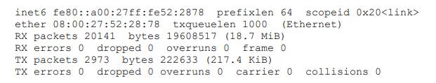 Based on the output of the ifconfig command shown next, _____ is the IPv4 address for the eth0...-2