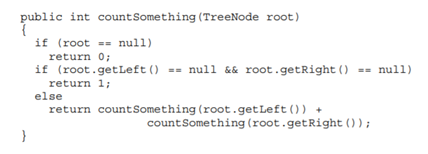 What does the following method count?