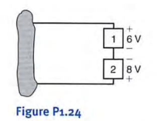 Two elements are connected in series, as shown in Fig. P 1.24. Element I supplies 24 W of power. Is...