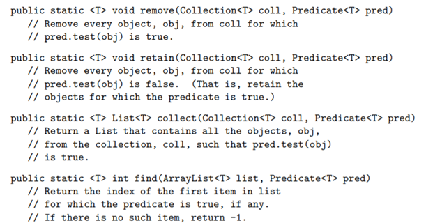 A predicate is a boolean-valued function with one parameter. Some languages use predicates in...-2