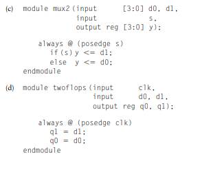 Rewrite the syncbad module from HDL Example 4.30. Use nonblocking assignments, but change the code...-3