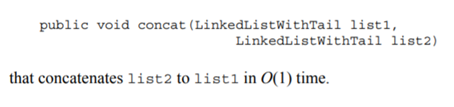 Write a method Implement Selection Sort for a linked list with a tail. (Assume that the list holds...