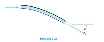 A water jet with a speed of 60 ft /s and a mass fl ow rate of 40 lbm/s is turned 30° by a fi xed...