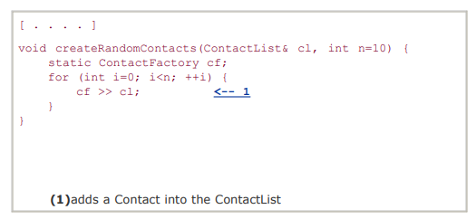 Write a ContactFactory class that generates random Contacts. Example 4.2 contains a substantial...