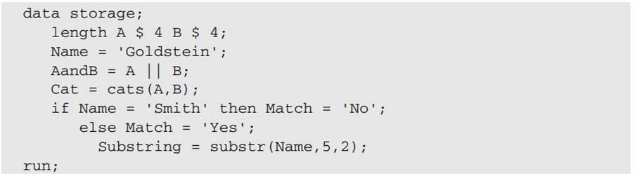 Look at the following program and determine the storage length of each of the variables:-1