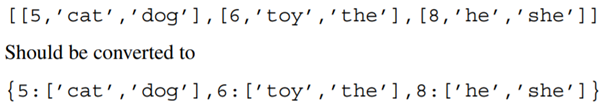 Write a function that converts a given list of lists, grid into a dictionary with r many entries,...-2