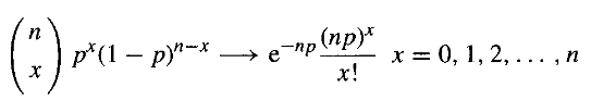 We have proved that the binomial tends to the Poisson as p tends to zero and n tends to infinity....