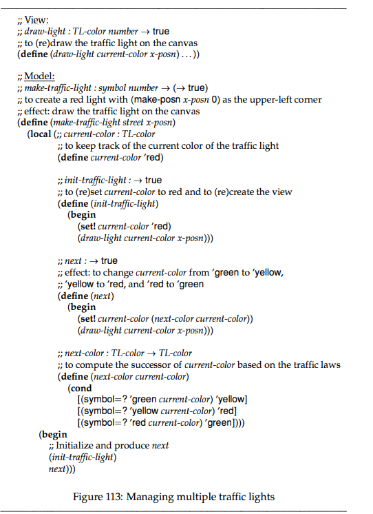 Develop the function draw-light. It realizes the view part of the traffic light simulation in figure...-2