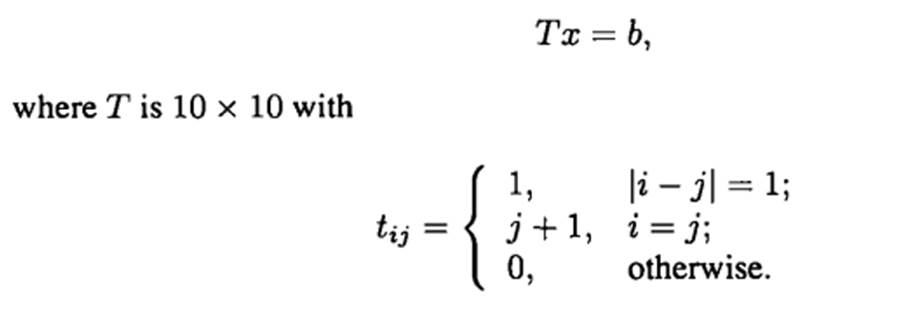 Write a code that carries out Algorithm 2.6, and test it on the following system of equations: and...-1