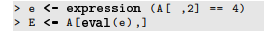 The eval function provides a means of evaluating an expression in R. As an illustration, consider...