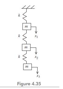 Use Dunkerley’s formula to find the lowest natural frequency of the system shown in Fig. 4.34. For...-2