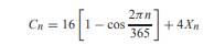 A simple model (in degrees Celsius) for the daily temperature process C(t) of Example 10.3 is where...-1