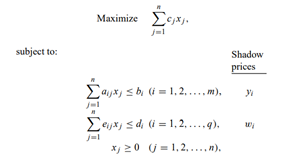 Let x* j for j = 1, 2, . . . , n be an optimal solution to the linear program with two groups of...-1