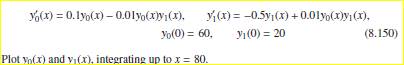 Use RK4 to solve the following Lotka–Volterra equations , used to describe the populationsof a...