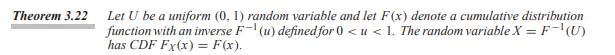 In this problem we prove a generalization of Theorem 3.22. Given a random variable X with CDF FX...-3