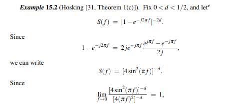 Show that the covariance function corresponding to the power spectral density of Example 15.2 is...-2