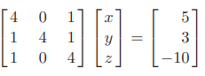 The solution of the system x 1 + 3x 2 = 3 4x 1 + x 2 = 1 is x 1 = 0 and x 2 = 1. Apply the Jacobi...