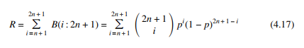 Inspection of Fig. 4.4 shows that N-modular redundancy is of no advantage over a single unit at t =...-5