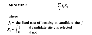 In Chapter 4 we discussed the set covering problem under the assumption that all facility costs were...-1