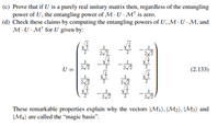 Let M be the 2-qubit gate that maps the computational basis states |00 , |01 , |10 , and |11 , into...-2