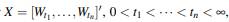 Let the random vector consist of samples of a Wiener process. Find the covariance matrix of X, and...-1