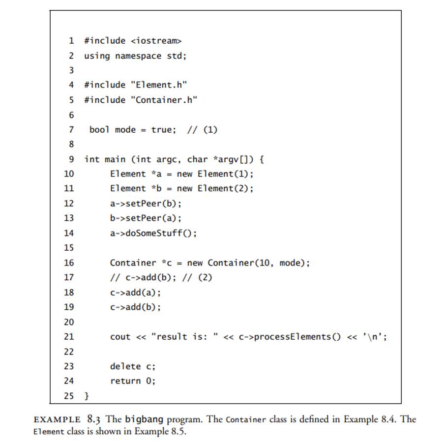 Mystery time! When being executed on Mac OS, the bigbang program shown in Example 8.3 is reported to...-1