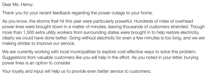 Letters to Angry Electric Company Customers. Your regional electric utility provides power to rural,...-4