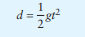 When an object is falling because of gravity, the following formula can be used to determine the...