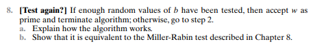 The DSA document includes a recommended algorithm for testing a number for primality.-2