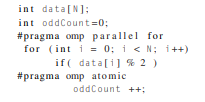 Finding the odd integers in an array can be accomplished by the following OpenMP code: Modify this...